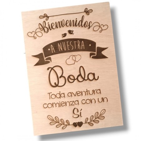 CARTEL BIENVENIDOS A NUESTRA BODA AVENTURA