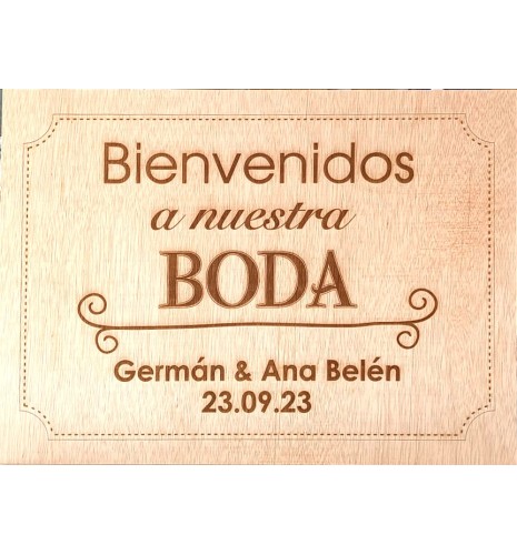 CARTEL BIENVENIDOS A NUESTRA BODA PERSONALIZADO