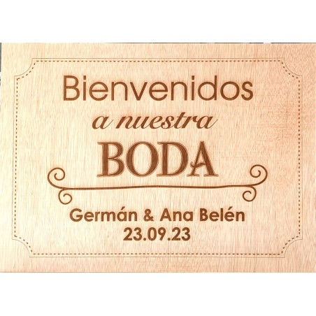 CARTEL BIENVENIDOS A NUESTRA BODA PERSONALIZADO
